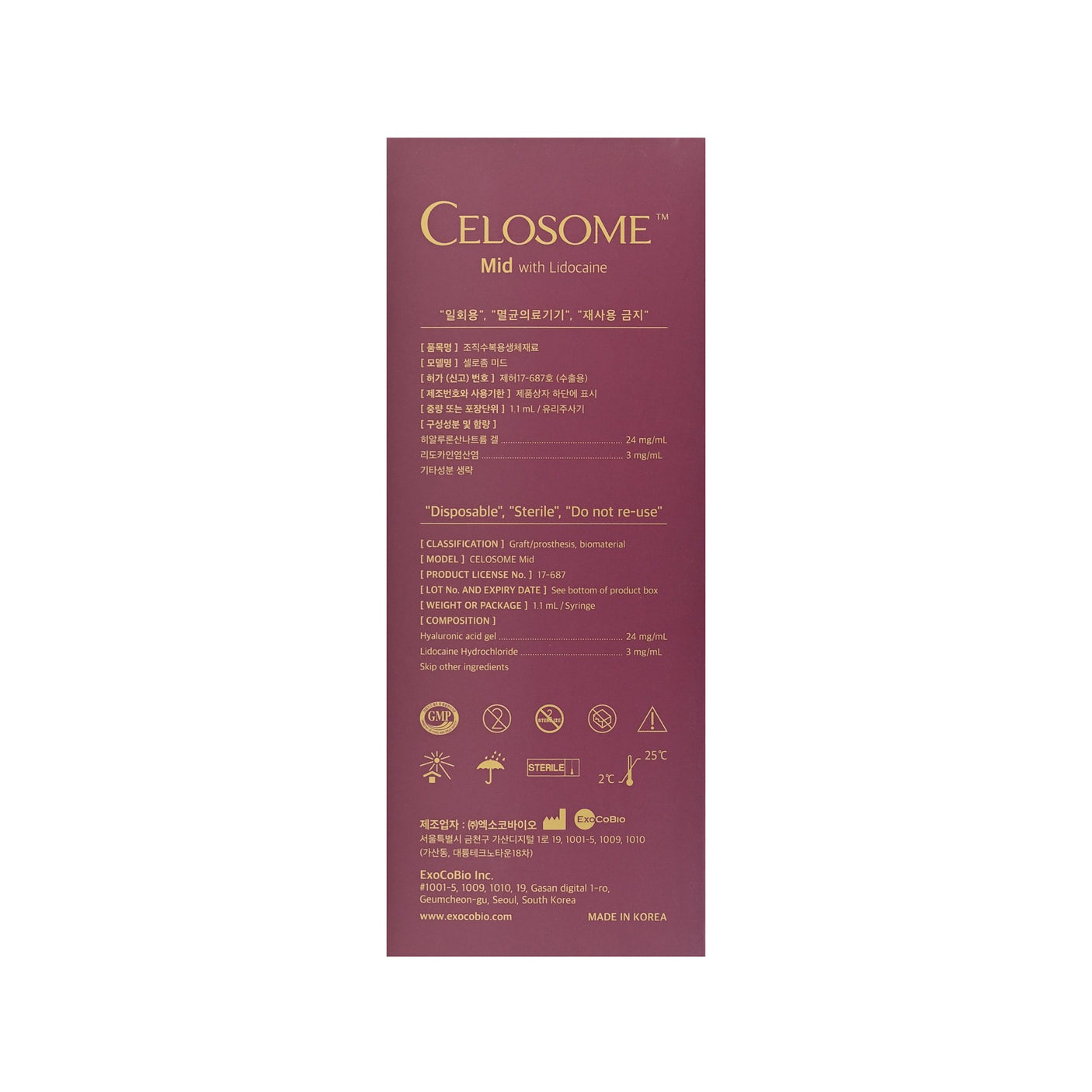 Celosome Mid - Filler Lux™ - DERMAL FILLERS - ExoCoBio Inc.