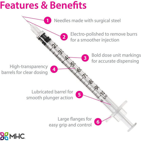 Easy Touch Insulin Syringes - Filler Lux™ - Syringes - MHC Medical