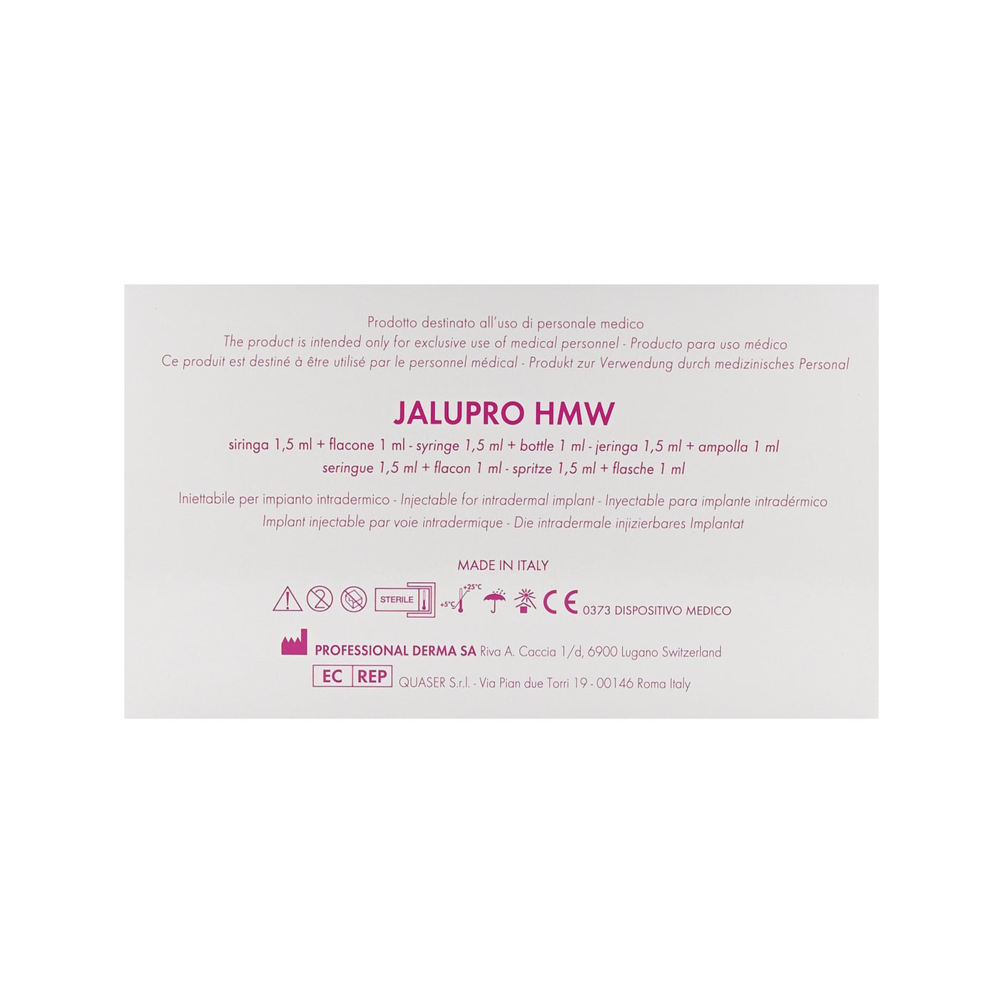 Jalupro® HMW - Filler Lux™ - Mesotherapy - Professional Derma