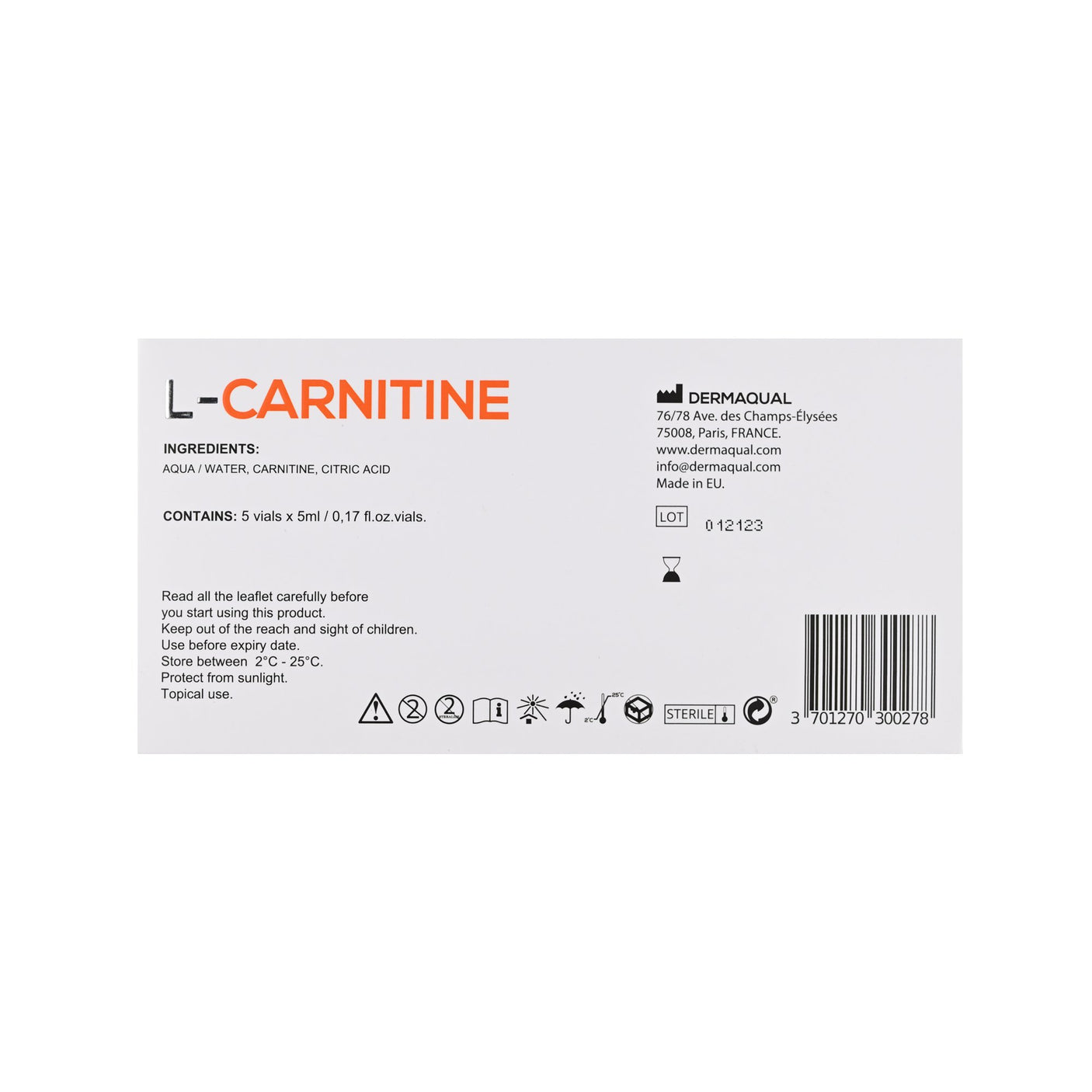 L - Carnitine - Filler Lux™ - Mesotherapy - Dermaqual