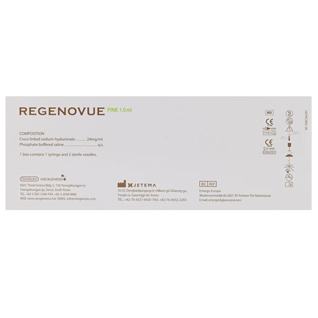 Regenovue Fine (1 Syringe x 1.1mL) - Filler Lux™ - DERMAL FILLERS - NeoGenesis Co., Ltd.