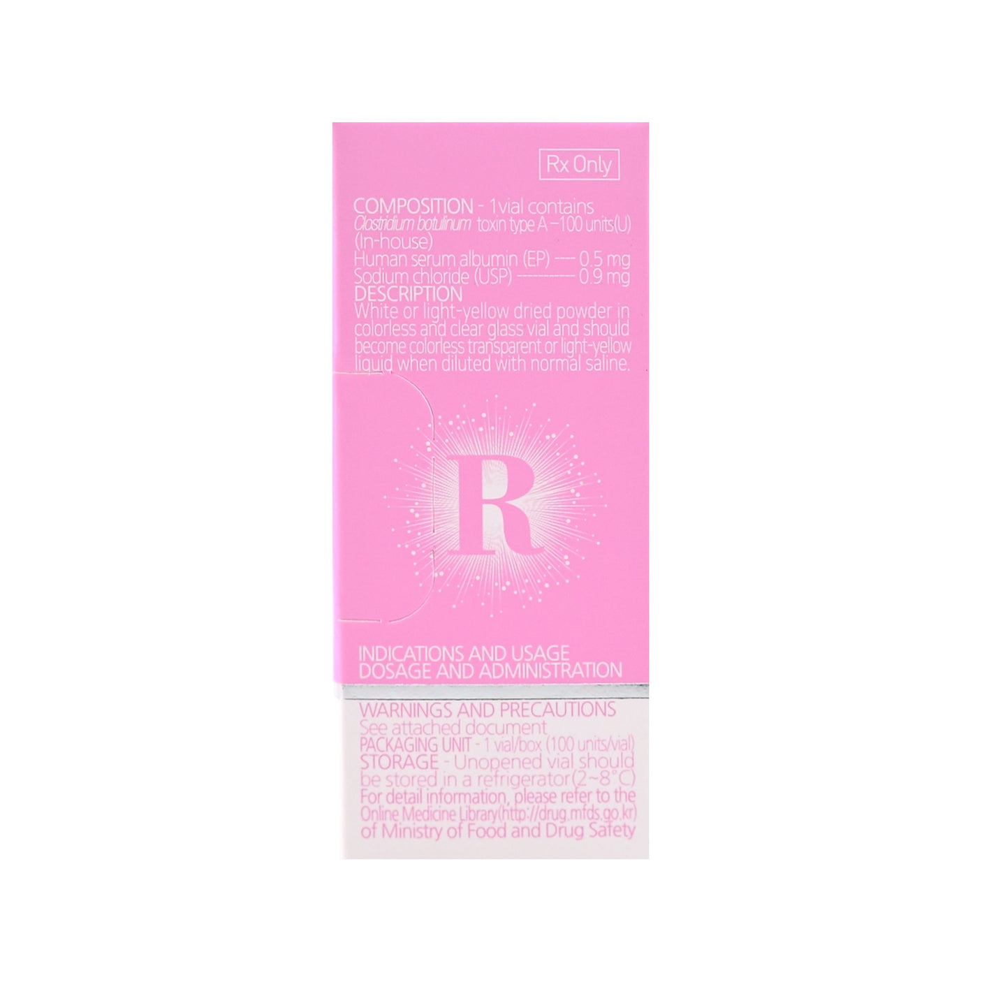 Rosetox 100u - Filler Lux™ - Botulinumtoxin - Biopharma Korea