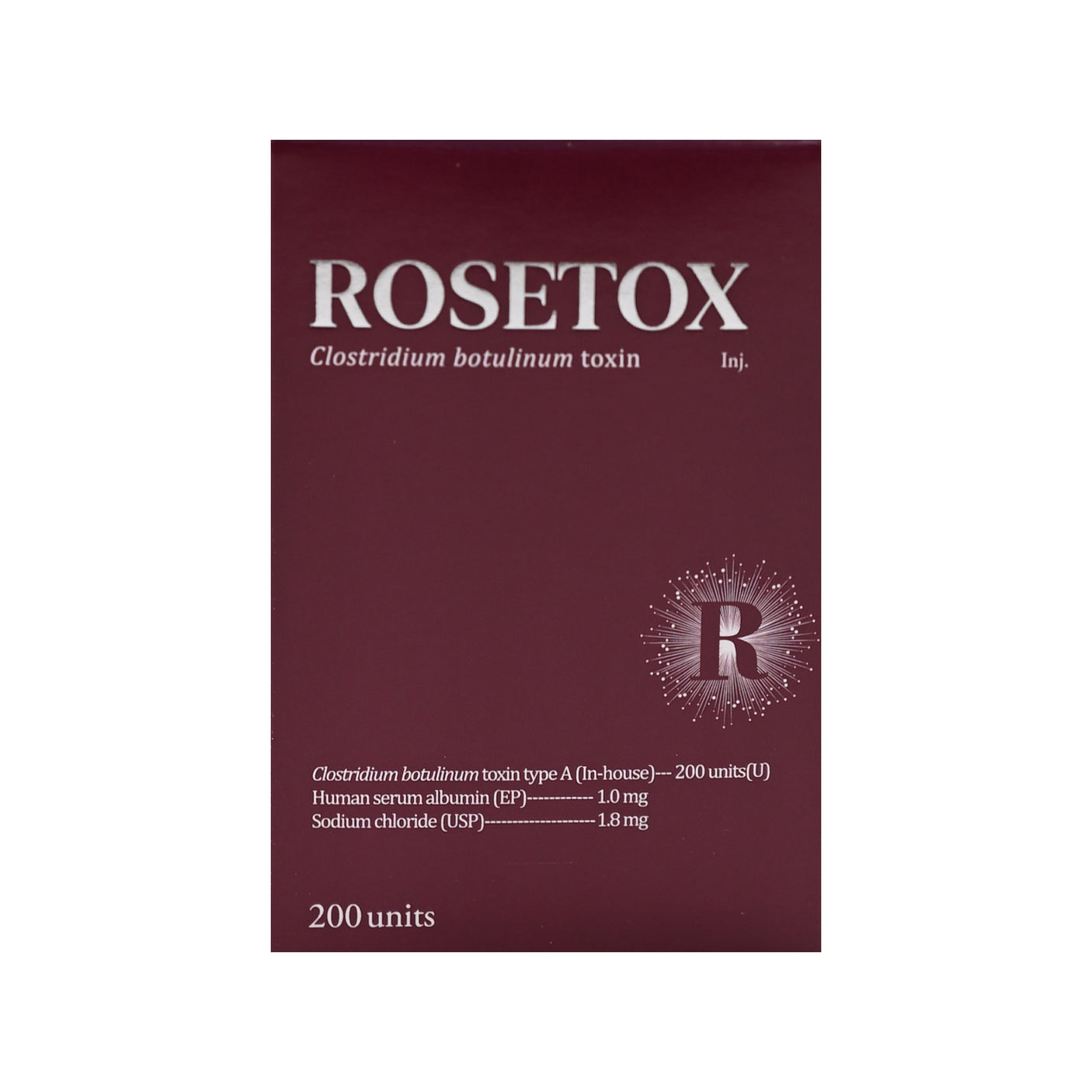 Rosetox 200u - Filler Lux™ - Botulinumtoxin - Biopharma Korea