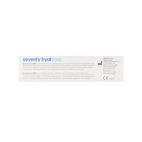 Seventy Hyal 2000 (3 Syringes x 2mL) - Filler Lux™ - Mesotherapy - Savio Industrial